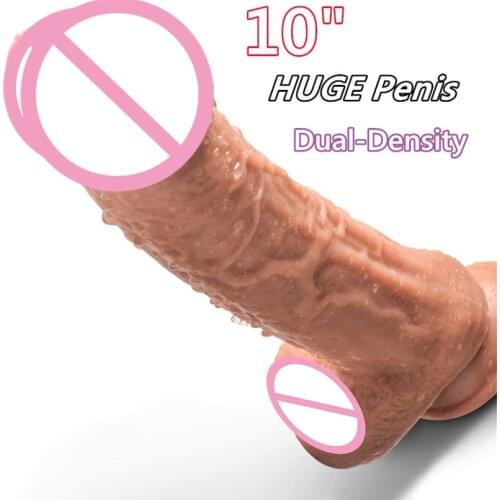 7/8/10 Inch Soft Double-layer Silicone Huge Realistic Dildo Suction Cup Penis Fake Dick Big Anal Dildos Lesbian Sex Toy