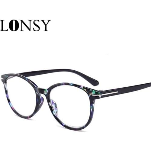 LONSY Unisex Reading Glasses Women Men Retro Coated Lenses Retro Business Hyperopia Prescription Eyeglasses +100~+400 Diopter