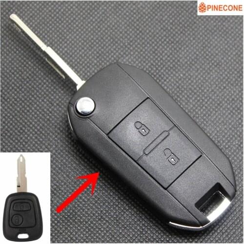 PINECONE Key Case for PEUGEOT 206 Car Key 2 Buttons NE73 Blade Modified Blank Key Shell Cover