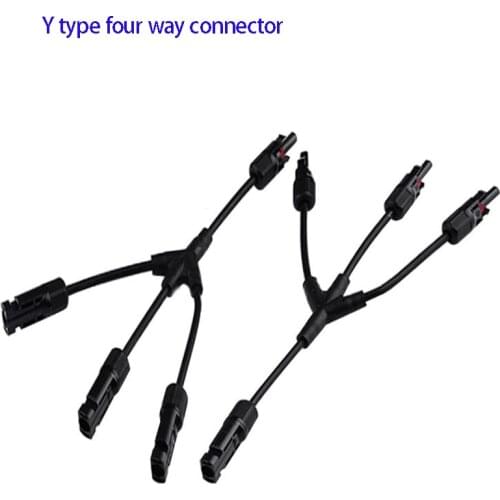 Connector Photovoltaic Y-type 4-way Plug Parallel Connector Three-to-One Connector Solar Photovoltaic Series Connector