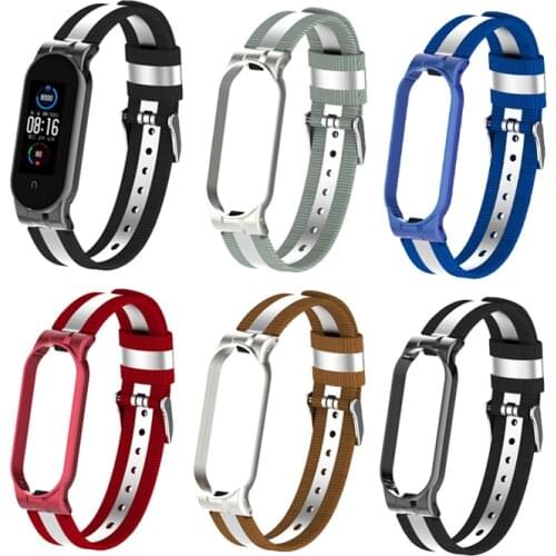 Strap For Xiaomi MI Band 6 5 4 3 Smart Watch Band Women Watches Bracelet Nylon Stainless Steel Watchband Sport Wristband Correa