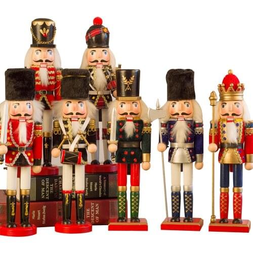 Christmas Wooden Crafts 30CM Nutcracker Soldier Shape Puppet Christmas Gift Decoration