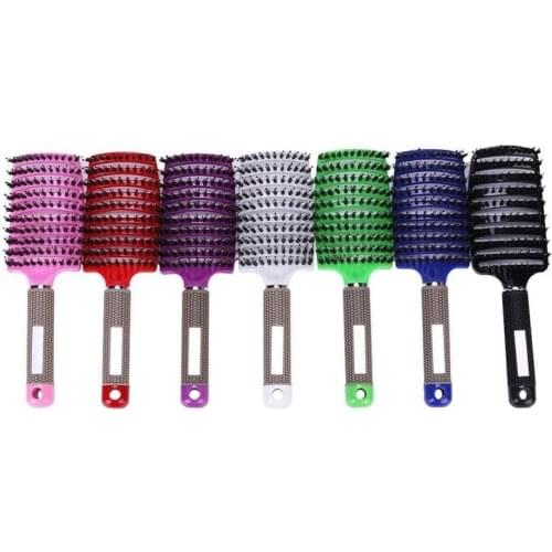 Detangler Bristle Nylon Hairbrush Professional Detangling Bristle Hairbrush Comb Head Massage Comb Hairdressing Styling Comb