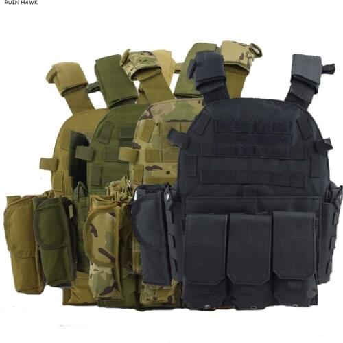 Tactical Hunting Vest Molle Airsoft Plate Carrier Vest Military Combat Army Body Armor Training Protection Paintball Gear