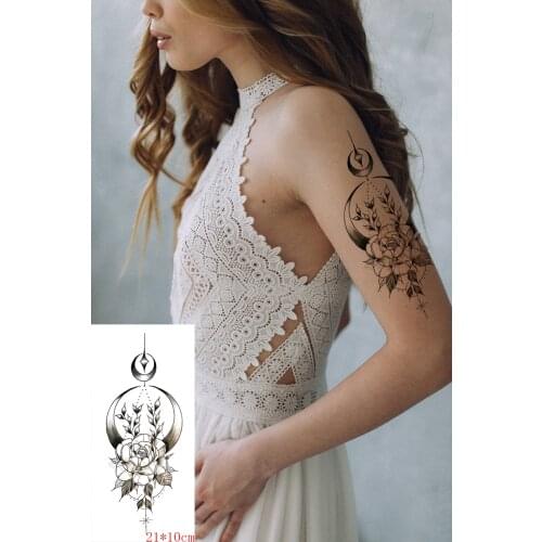 Tattoo sticker datura flowers hanna New Waterproof Temporary necklace plant element Body Art Hand Foot for Girl Women Men kid