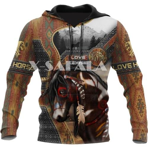Horse Love Animal 3D Full Print Size Hoodie Man Women Harajuku Outwear Zipper Pullover Sweatshirt Unisex-5