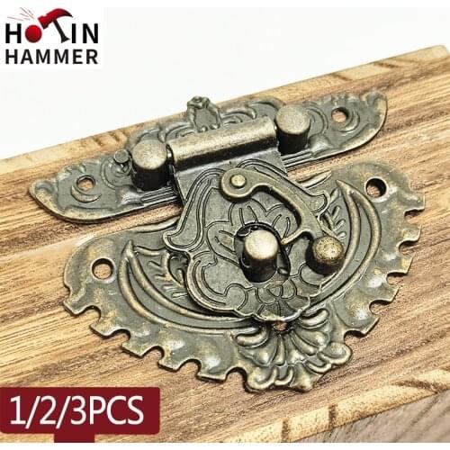 Vintage Decorative Antique Brass Wooden Case hasp For Wooden Boxes Furniture Buckle Clasp Lock Decorative Latch Hasp