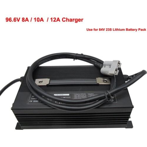23S 96V 96.6V 8A 10A 12A Li ion Charger 84V Lithium Ebike Battery Pack 110V / 220V Golf Cart Forklift Motorcycle charger