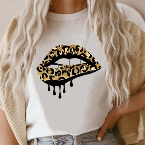 Women Print Graphic Fall T-shirt Leopard New Style Short Sleeve Tee Fashion T Shirt Female Cartoon Top 90s Ladies Clothing