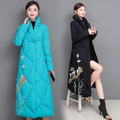 Women Filling Cotton Long Coats Autumn And Winter Casual Style Woman Parkas Female Outwear And Overcoats