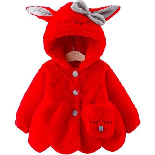Winter newborn baby girls clothes warm velvet Faux Fur jacket outerwear for infant baby girl clothing birthday outfit coats +bag