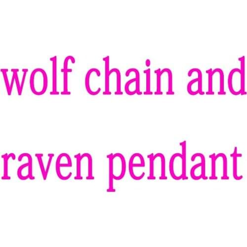 Lanseis 1pcs wolf chain and raven pendant