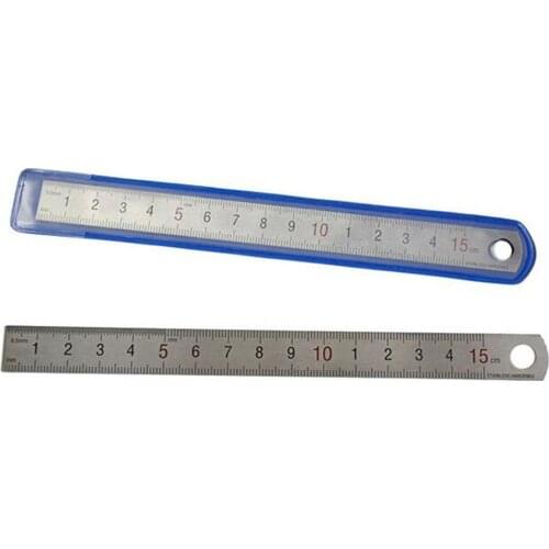 15cm 0.5mm Accuracy Double Sided Precision Alloy Straight Ruler Measuring Tool