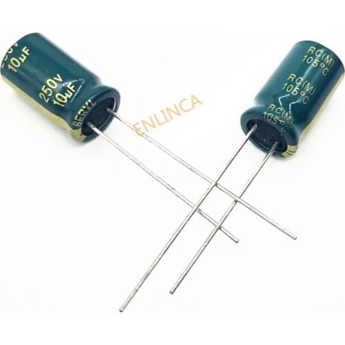 30pcs/lot 250v 10uf 8*12 20% RADIAL aluminum electrolytic capacitor 10000NF 20