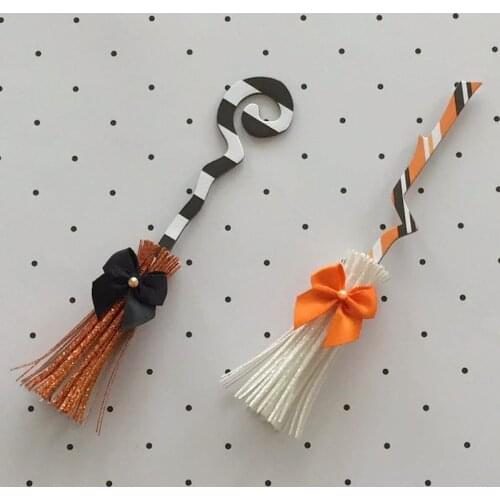 KSCRAFT 3D Witchs Broom Metal Cutting Dies Stencils for DIY Scrapbooking Decorative Embossing DIY Paper Cards