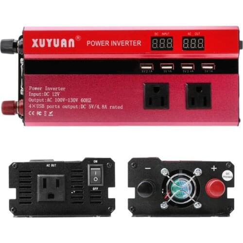 5000W Solar Power Inverter Sine Wave LED 4 USB DC12V To AC110V/220V Convert 1XCF