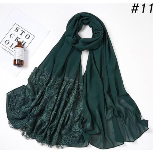 72*175CM Malaysia New Pearl Chiffon Lace Nail Pearl Womens Gauze Bag Head Gauze Wholesale Turban for Women Muslim Hat