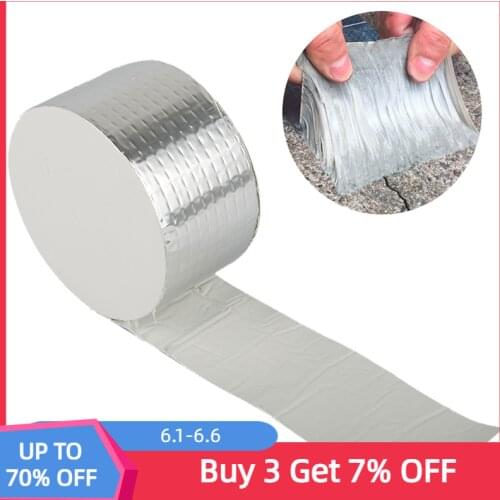 Aluminum Foil Butyl Rubber Tape High Temperatures Super Strong Adhesive Waterproof Repair Tape Wall Crack Roof Duct Repair