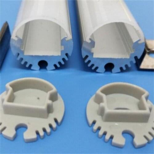 Free Shipping Round LED Strip Aluminum Profile with cover and end caps ,clips for LED Strip Decoration 2m/pcs