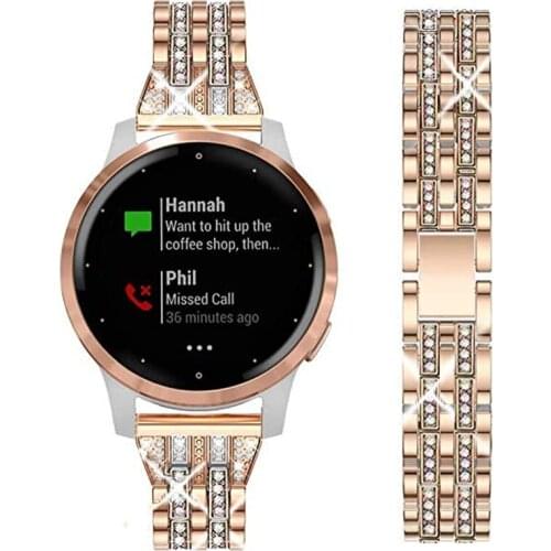 NEW Diamond Band Metal Crystal for Garmin Vivoactive 3 4 Bracelet Wristband womanStrap for Forerunner 245/645 Vivomove HR Venu