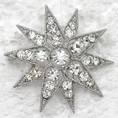Flower Brooch Clear Rhinestone Bridal Wedding party Pin brooches C712 A