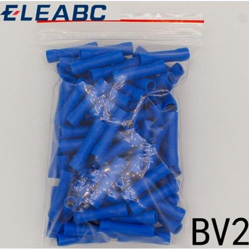BV2 BV2.5 Full Insulating Wire Connector cable Wire Splice Terminals Joiner Crimp Electrical Fully Insulation BV2 BV 100 PCS BV