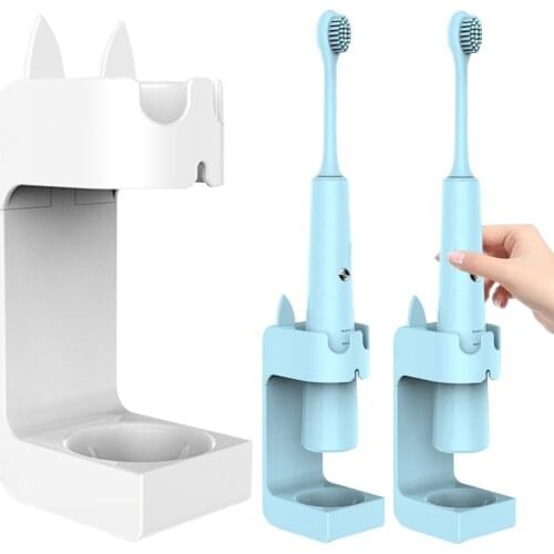 2/4pcs Bathroom Toothbrush Holder Electric Toothbrush Base Wall Mount Traceless Tooth Brush Body Stand Rack
