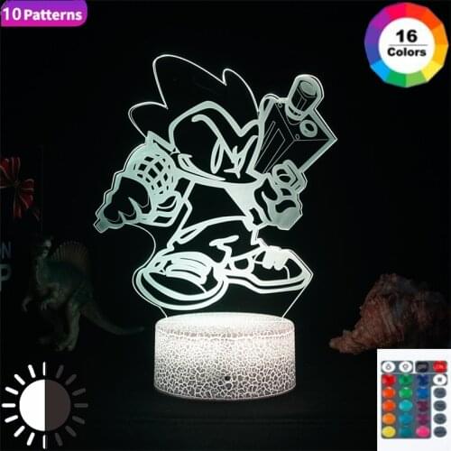 Games Friday Night Funkin Lamp Figure Gaming Setup Pico Room Decor Night Light Kids Gift Gamer Anime Hologram Teenager Bedroom