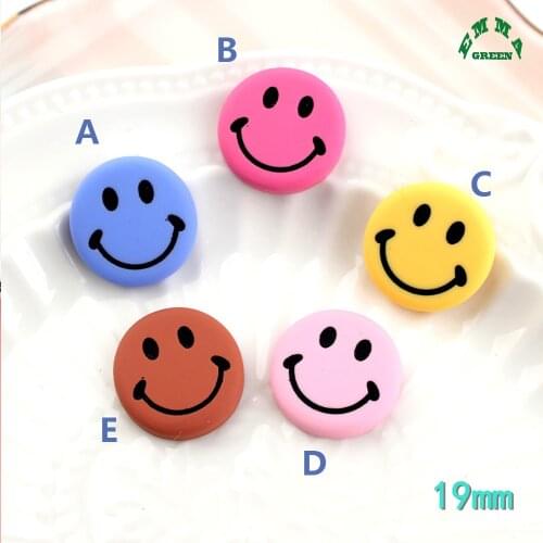 Smile Face Cabochons 20pcs for phone cases Cute Macaron Flatback Resin Cabochon DIY For Phone Jewelry Decoration Crafts