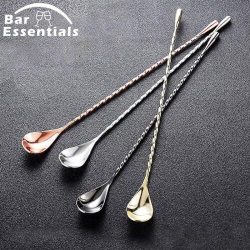 Cocktail Spoon Bar Spoon Stainless Steel Mixing Cocktail Spoon Teadrop Spoon Stir Spoon Bar Tool Bartender Tools