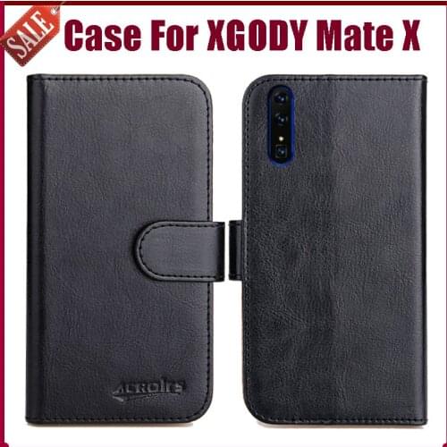 Hot! XGODY Mate X Case 6" High Quality 6 Colors Flip Soft Leather Phone Wallet Cover For XGODY Mate X Case