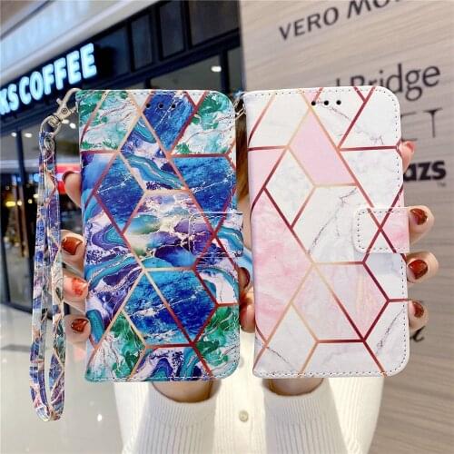 Magnetic Flip Phone Cases For Coque Samsung Galaxy S21 Plus S21 Ultra Marble Embossing Leather For Samsung S21 Case Wallet Cover