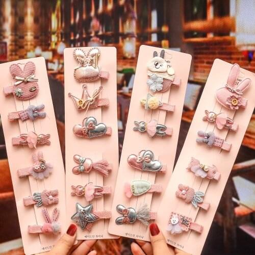 Kawaii Cartoon Princess Children Hairpins Set Girls Kids Flower Hair Clips Pin Accessories Barrettes Hairclip Headdress Headwear