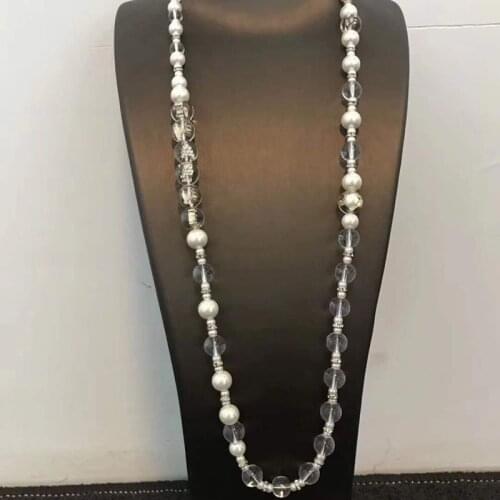 Fashion Party Jewelry Crystal Pearls Necklace Luxcy Party Long Necklace Vintage Beads Chain Jewelry Neckalce