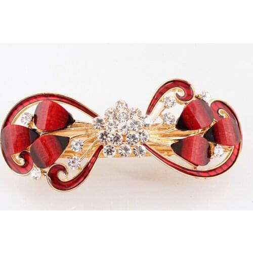 Fashion bow crystal hair clip bridal hair pins crystal hair accessories for Women