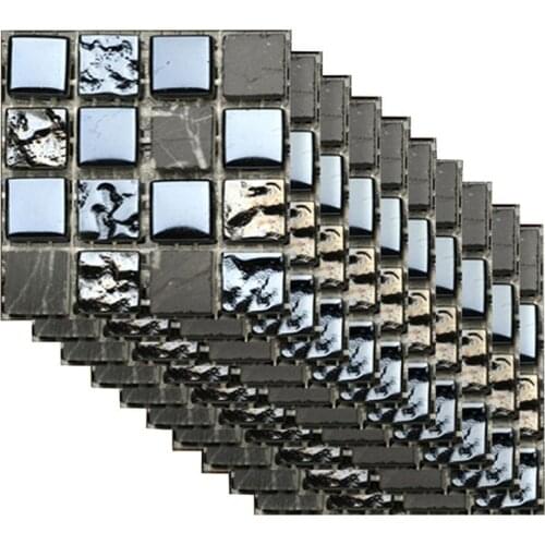 Mosaic Wall Sticker Tile Wallpaper Waterproof Self-adhesive Colorful Gray White Decals Bathroom Bedroom Decorative Home Decor