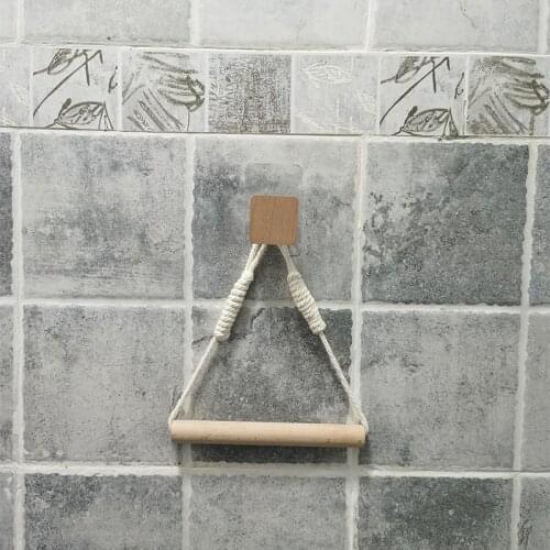 Wall hangs wooden paper towel holder rack bedroom sitting room toilet adornment to braid by hand decoracion del hogar
