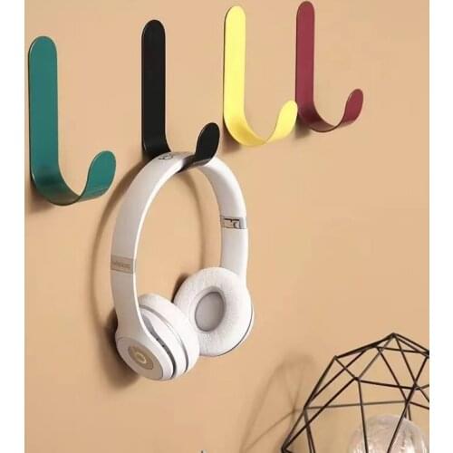 Wall Hook Hanger Holder Single Metal Green Blue Yellow White Black Red For Home House Room Kitchen Bathroom Towel Hat Key