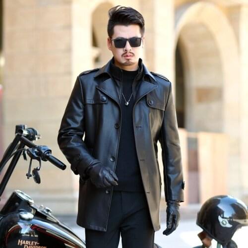 2020 NEW Leather Jacket Men Coats Youth lapel Brand High Quality PU Outerwear Men Business Winter Faux Fur Male Jacket Fleece