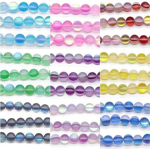 Wholesale Flash Shimmer Round Matte Moonstone Beads For Bracelet Necklace DIY Jewelry Making 6mm 8mm 10mm
