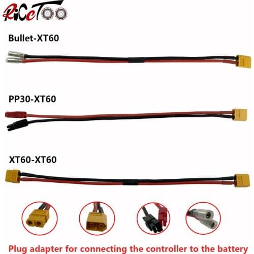 Plug Adapter For Connecting The Controller To The Battery XT60 PP30 Bullet Cable Lead Silicone Wire 14AWG 12AWG Lipo Battery