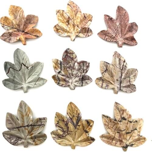 Drop Shipping 1PC Natural Hand Carved Picture Tortoise Stone Leaf Pendant Quartz Crystal Leaf Necklace Natural Stones