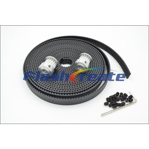 2pcs 16 Teeth 3GT Pulley Bore 8mm + 2meters 3GT Rubber Timing Belt Width 9mm GT3 timing belt pulley 3D Printer Parts