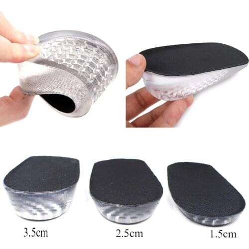 1 Pair Silicone Foot Cushion Soft Gel Sole Heel Cushion Soles Insoles For Shoes Spurs Pain Half Heel Insole Pad Height Increase