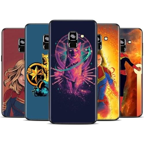 Silicone Black Cover Captain Marvel For Samsung Galaxy A9 A8 A7 A6 A5 A3 Star Plus M31S M60S M40 M30 M21 M20 M10 M10S Phone Case