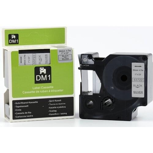 Compatible Black on Silver 53722 24mm label tapes for dymo label printers