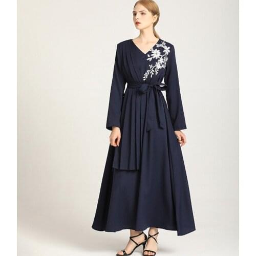 Turkey Muslim Dress Women Long Tops Hollow Floral Islamic Ropa Hijab Dresses Moroccan Kaftan Jilbab Party Vestidos Abaya Ramadan