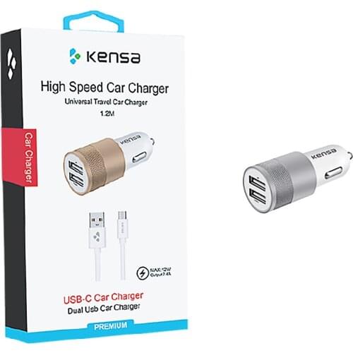 KA-52 USB-C Car Charger Cigarette Lighter All Types Mobile Phone Charger Smart Phone Dual USB Charging