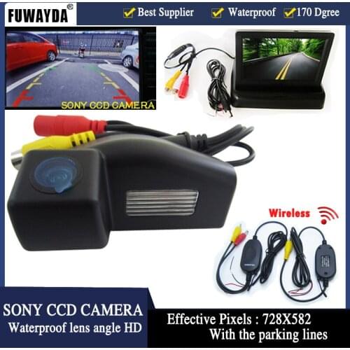 FUWAYDA 4.3 Inch TFT LCD Auto Car Rear View Mirror Monitor Parking + Car Rearview Reverse CCD Camera for Mazda 2 / Mazda 3 HD