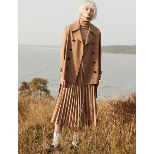 Zhendian_ Classic Camel Small Windbreaker Womens Short Lace Up Slim 2021 Early Spring New Double Breasted Small Coat